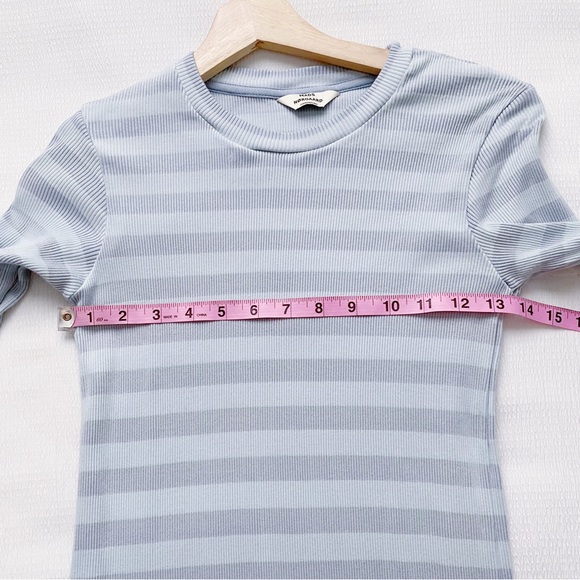 Mads Nørgaard Copenhagen Pale Blue Stripe Long Sleeve Midi Dress - Picture 4 of 11
